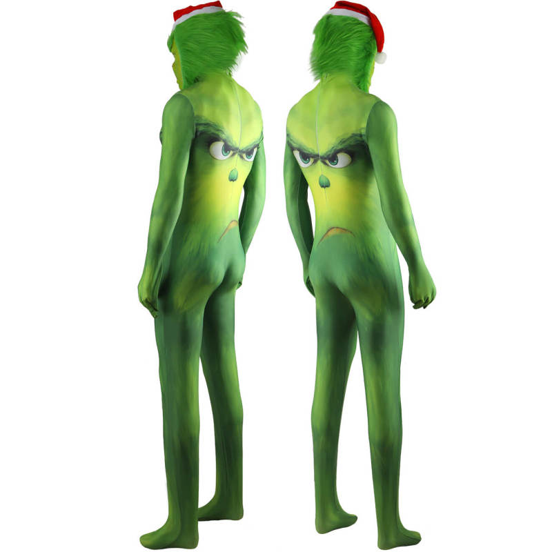 The Grinch Christmas Costume Spandex Jumpsuit Mask Green How the Grinch Stole Christmas Takerlama