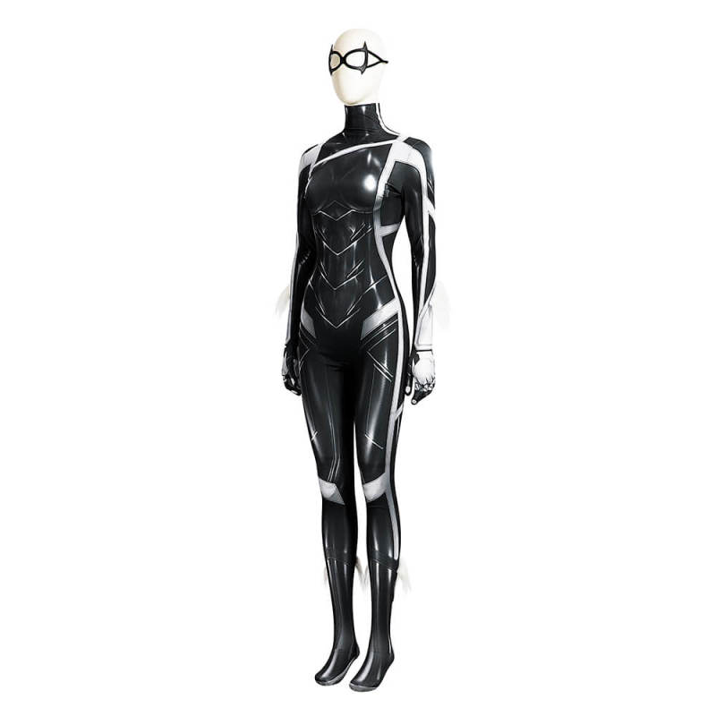 Spider-Man 2 Black Cat Felicia Hardy Bodysuit Mask Cosplay Costume Takerlama