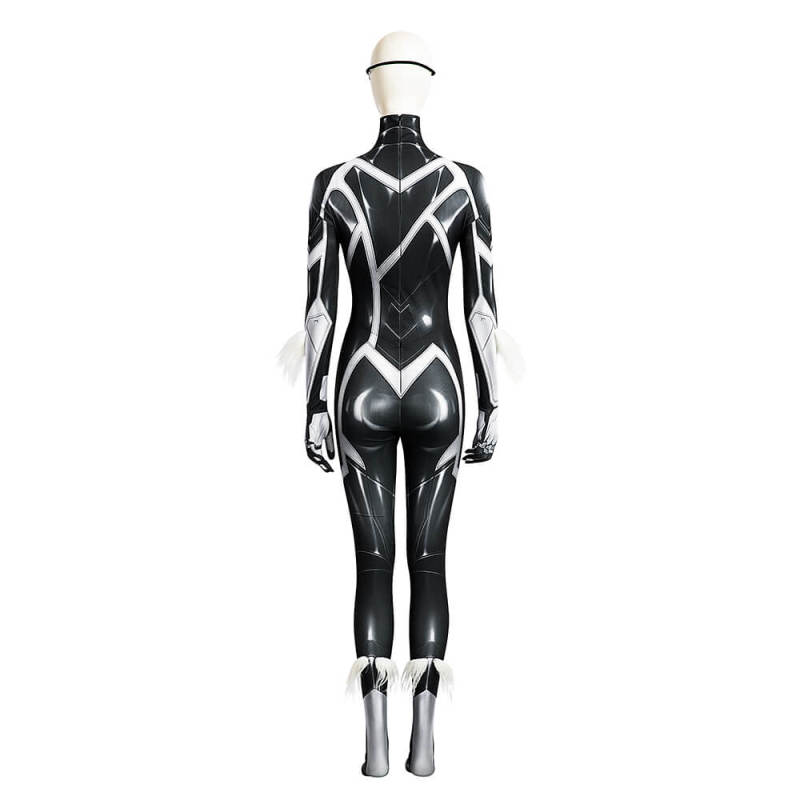 Spider-Man 2 Black Cat Felicia Hardy Bodysuit Mask Cosplay Costume Takerlama