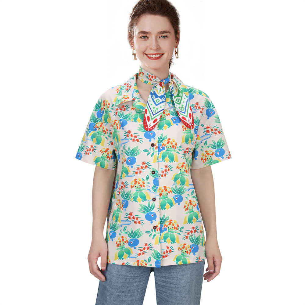 Women's Concierge Haru Short Sleeve Shirt with Tie TV Series Cosplay Costume In Stock Takerlama