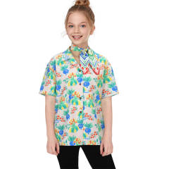 Girls's Concierge Haru Short Sleeve Shirt Tie TV Series Cosplay Costume Takerlama