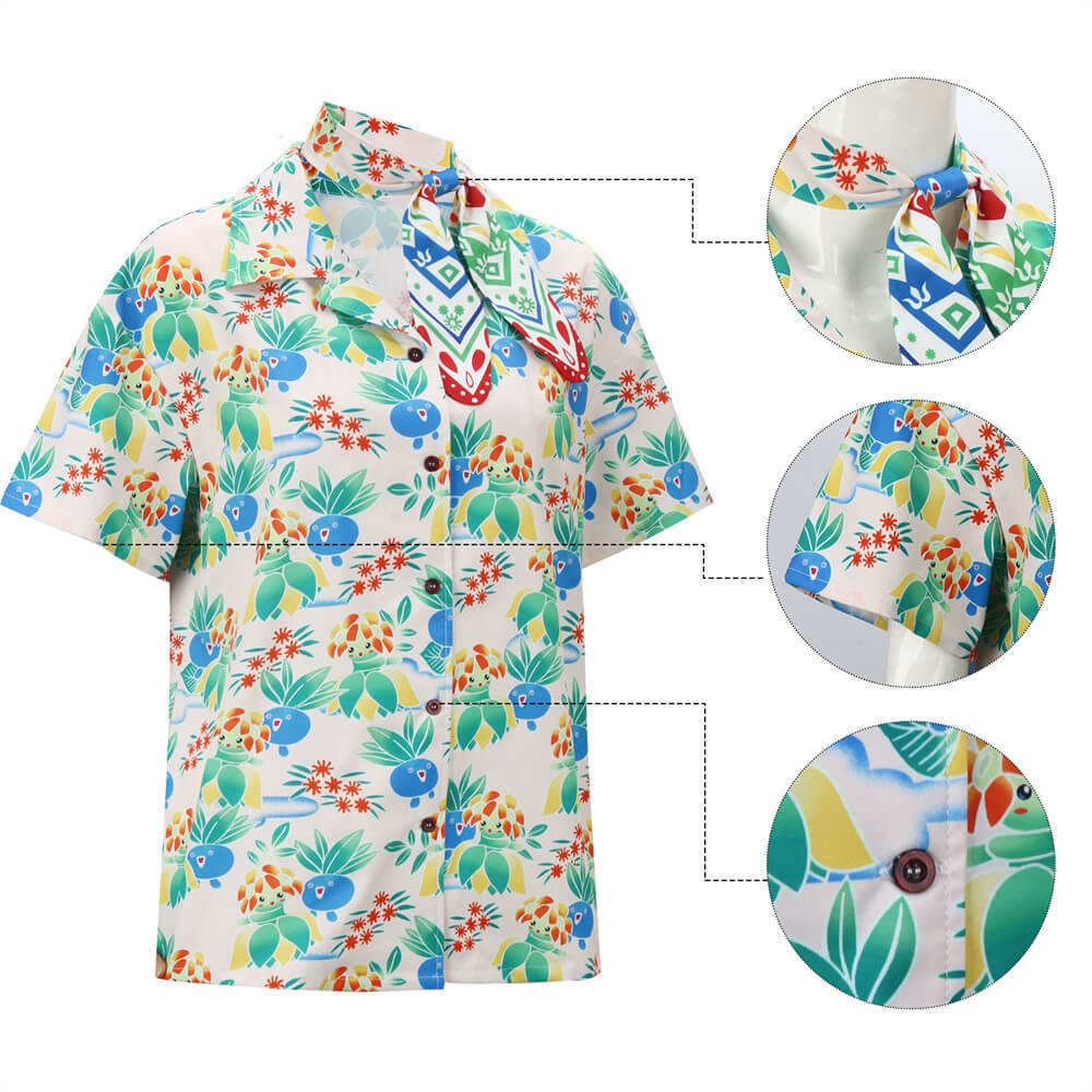Women's Concierge Haru Short Sleeve Shirt with Tie TV Series Cosplay Costume Takerlama