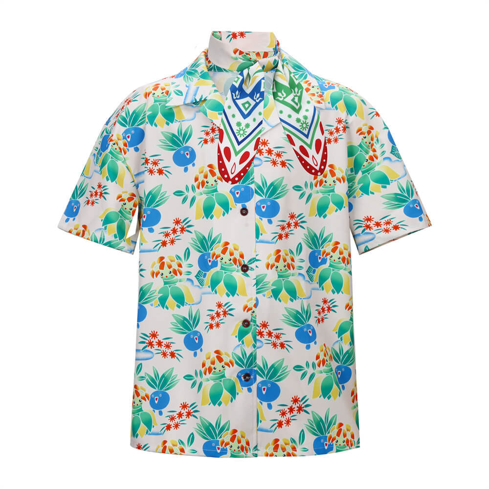 Girls's Concierge Haru Short Sleeve Shirt Tie TV Series Cosplay Costume Takerlama