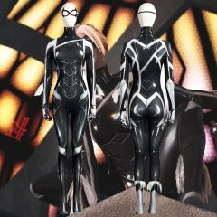 Spider-Man 2 Black Cat Felicia Hardy Bodysuit Mask Cosplay Costume Takerlama