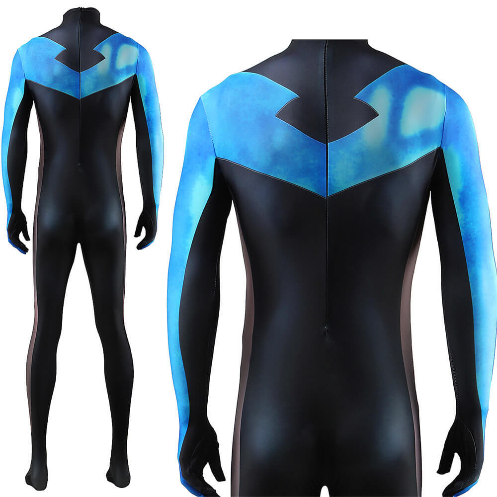 DC Nightwing Costume Superheroe Cosplay Jumpsuit Adult Kids Takerlama