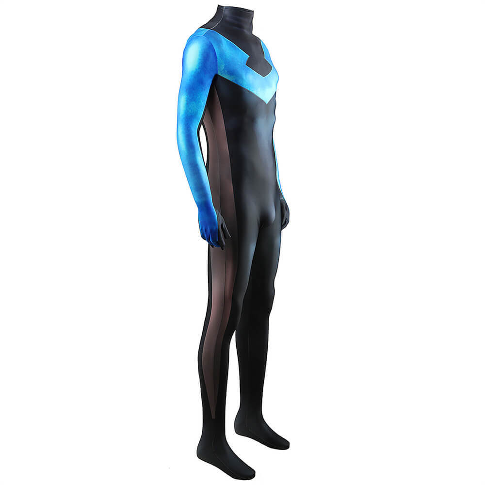 DC Nightwing Costume Superheroe Cosplay Jumpsuit Adult Kids Takerlama