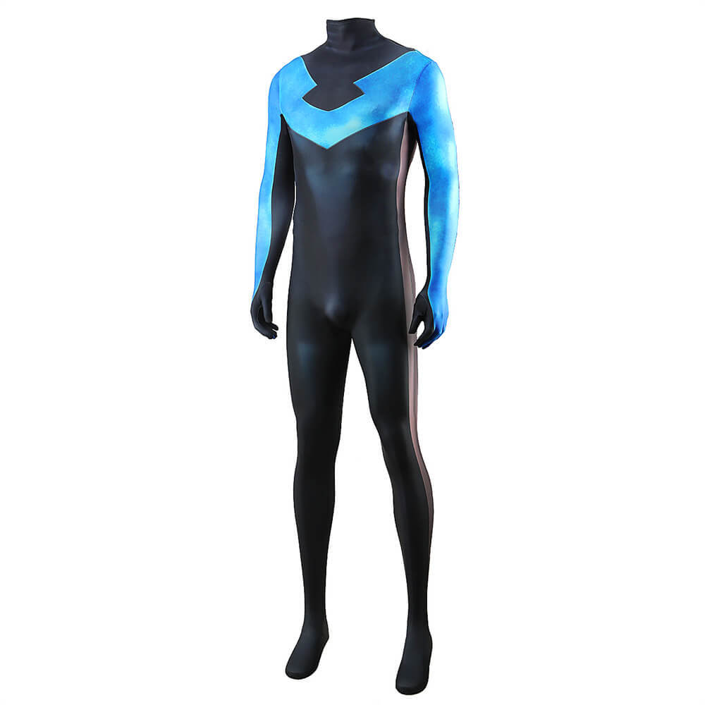DC Nightwing Costume Superheroe Cosplay Jumpsuit Adult Kids Takerlama