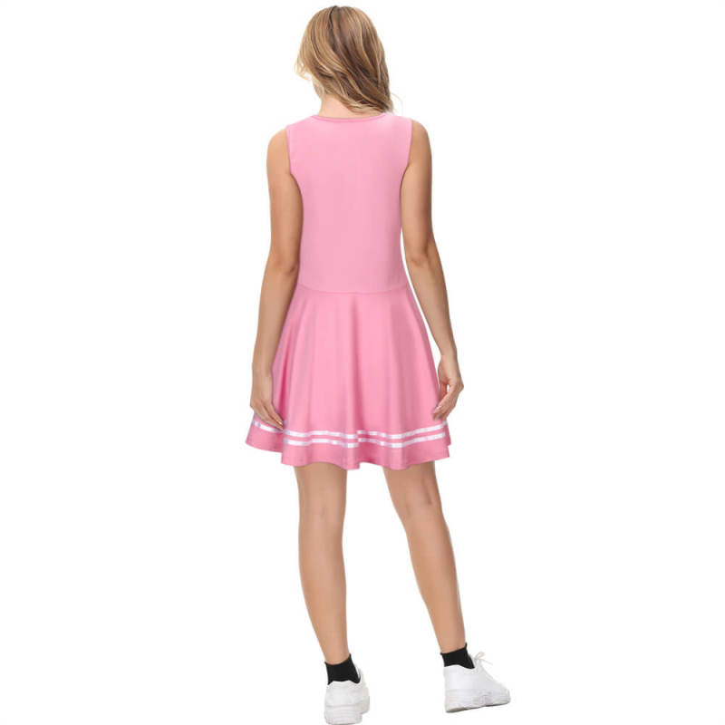 Sissy Cheerleader Costume Pink Mini Dress-Takerlama