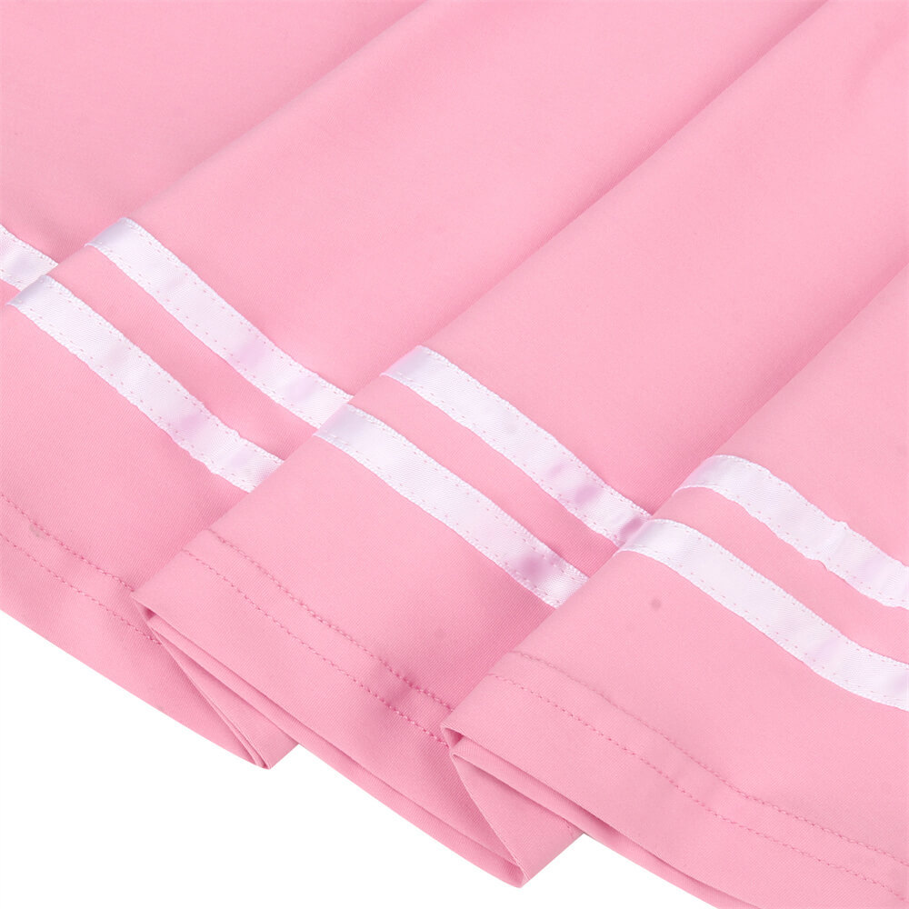 Sissy Cheerleader Costume Pink Mini Dress-Takerlama