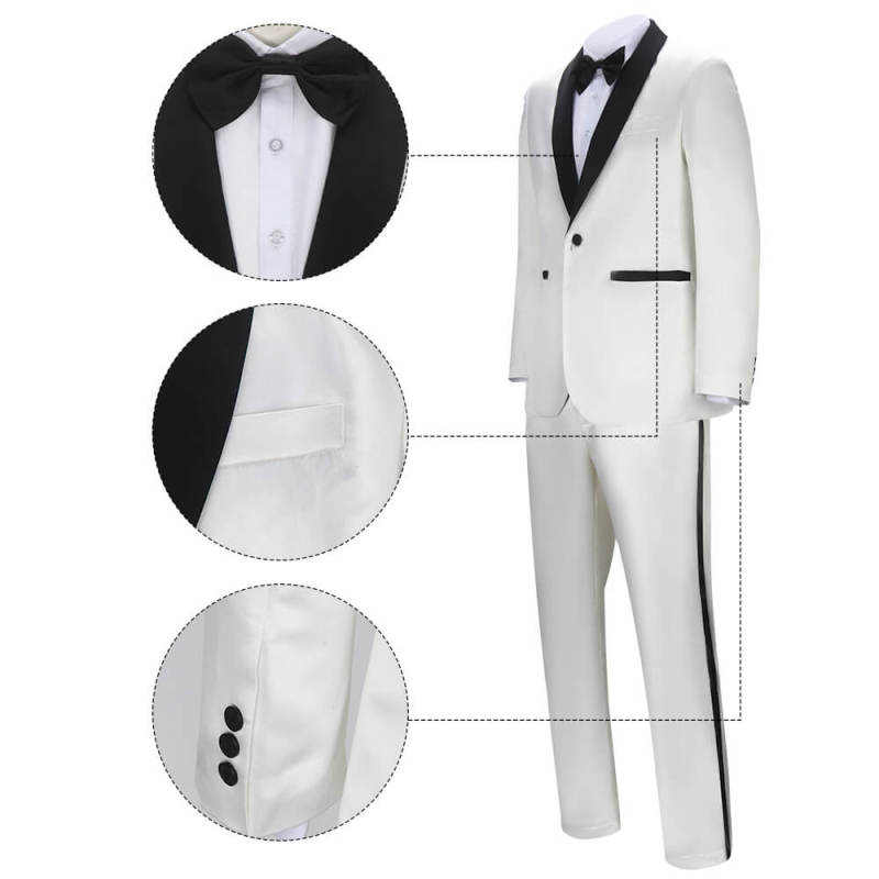 21 Jump Street Jenko Cosplay Costume Schmidt Jenko White Tuxedo Takerlama