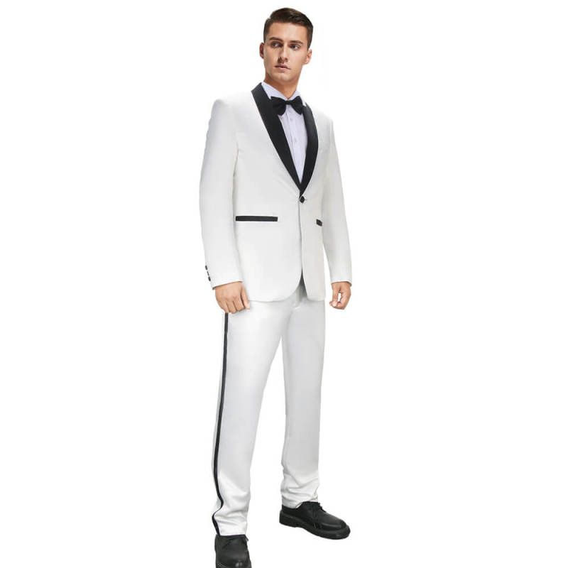 21 Jump Street Jenko Cosplay Costume Schmidt Jenko White Tuxedo Takerlama