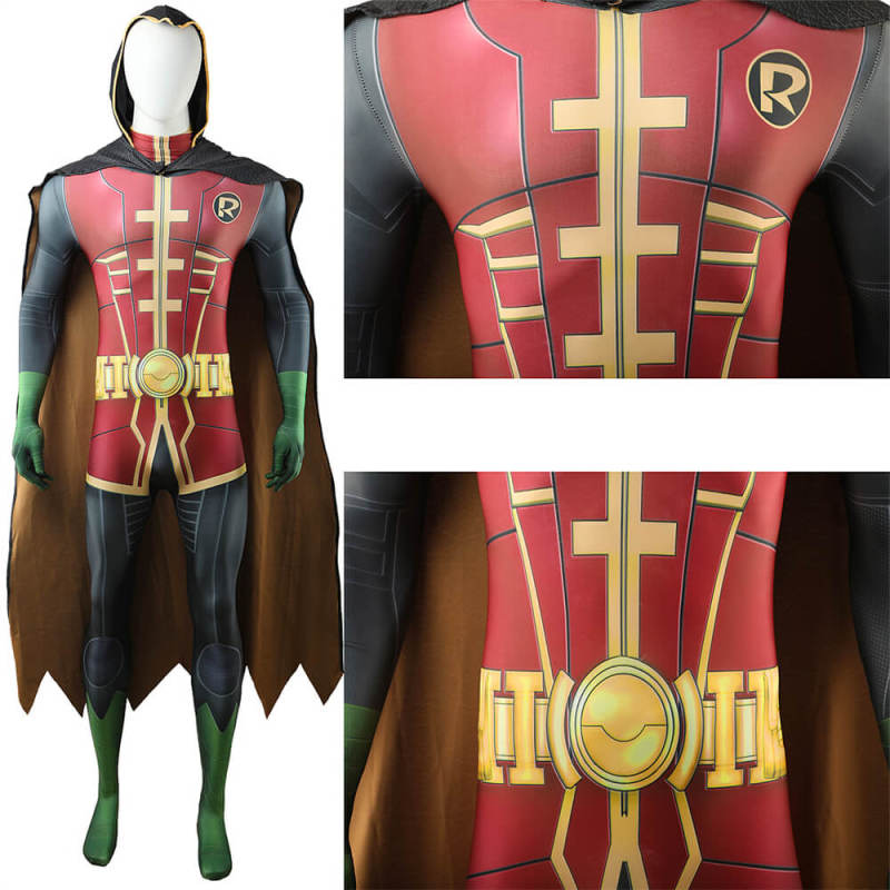 Robin Damian Wayne Cosplay Costume DC Comic Superhero Jumpsuit Adults Kids Takerlama