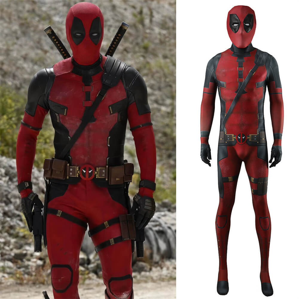 Deadpool 3 Wade Wilson Jumpsuit Marvel Mr. Pool Cosplay Costume Adults Kids Takerlama