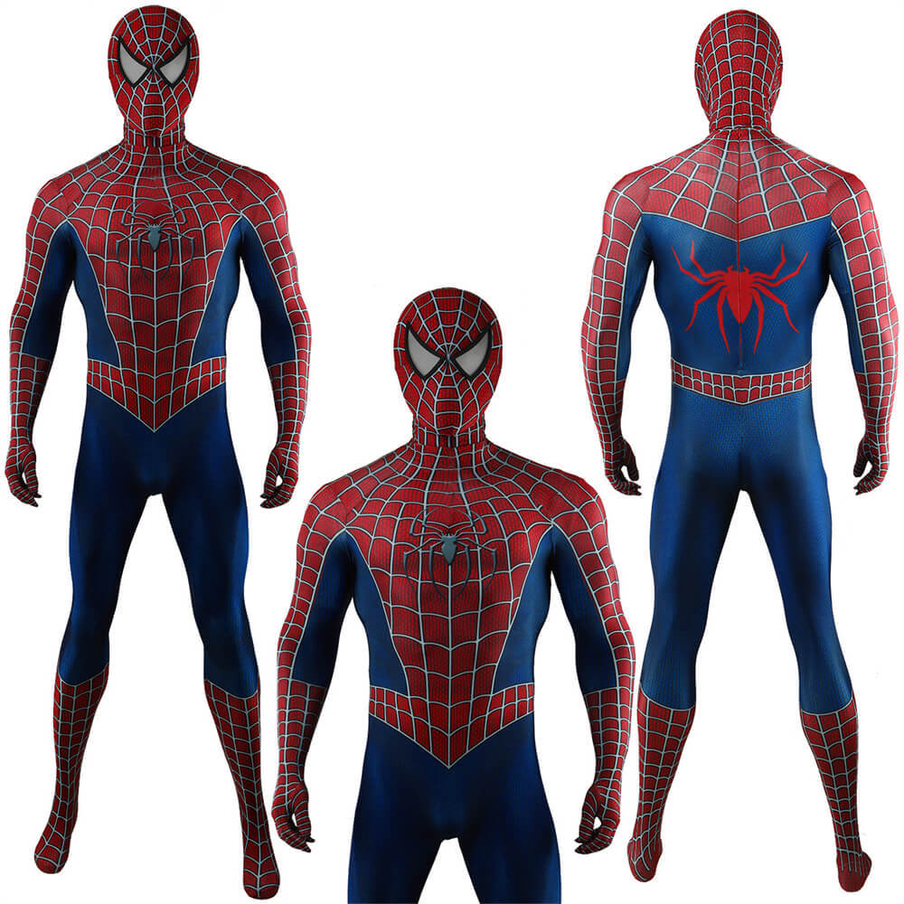 Spider-Man 2 Tobey Maguire Cosplay Costume Peter Parker Bodysuit Mask Adults Kids Takerlama