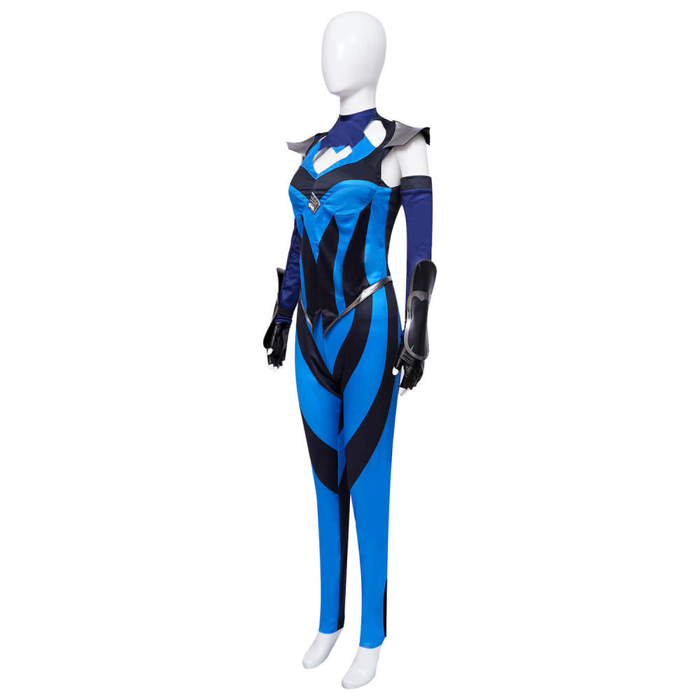 Mortal Kombat 11 Kitana Cosplay Costume MK Blue Outfit Takerlama