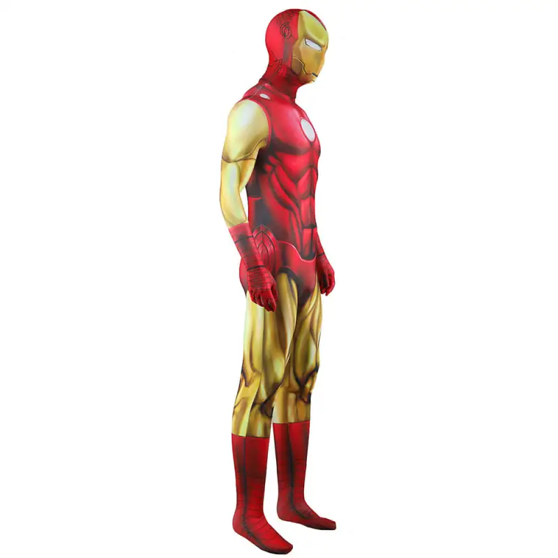 Iron Man Classic Cosplay Costume Marvel Superhero the Avengers Red Bodysuit Adults Kids Takerlama