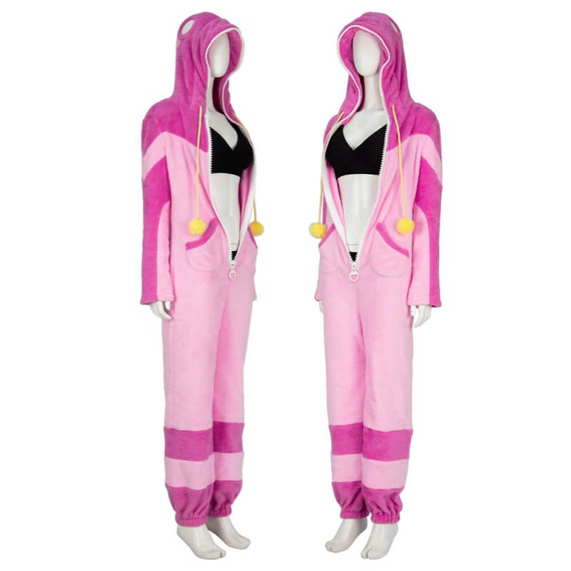 Takerlama Street Fighter 6 Juri Han Cosplay Costume Pink Jumpsuit