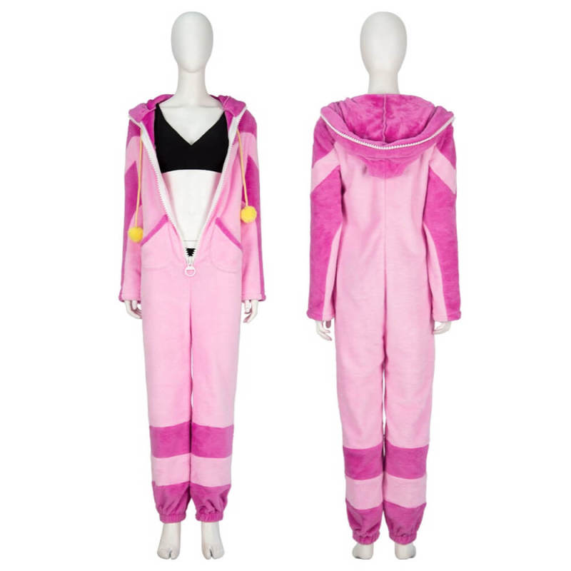 Takerlama Street Fighter 6 Juri Han Cosplay Costume Pink Jumpsuit