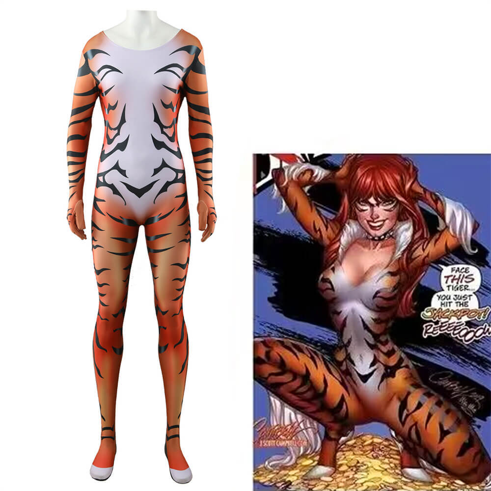 Takerlama Red Black Cat Jumpsuit  MJTiger Cosplay Costume Marvel Comic