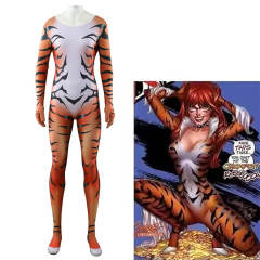 Takerlama Red Black Cat Jumpsuit  MJ Tiger Cosplay Costume Marvel Comic