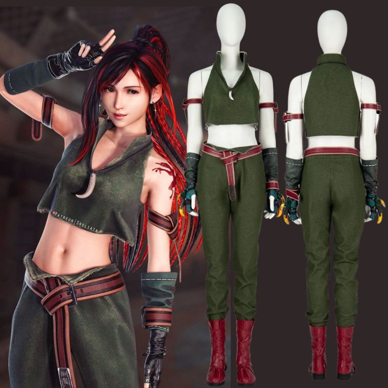 Takerlama Final Fantasy Ever Crisis FF9 IX Crossover Tifa Lockhart Cosplay Costume Deluxe