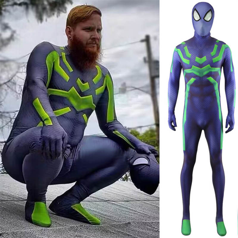 Takerlama Spider-Man Stealth Big Time Cosplay Costume Superhero Jumpsuit Adults Kids