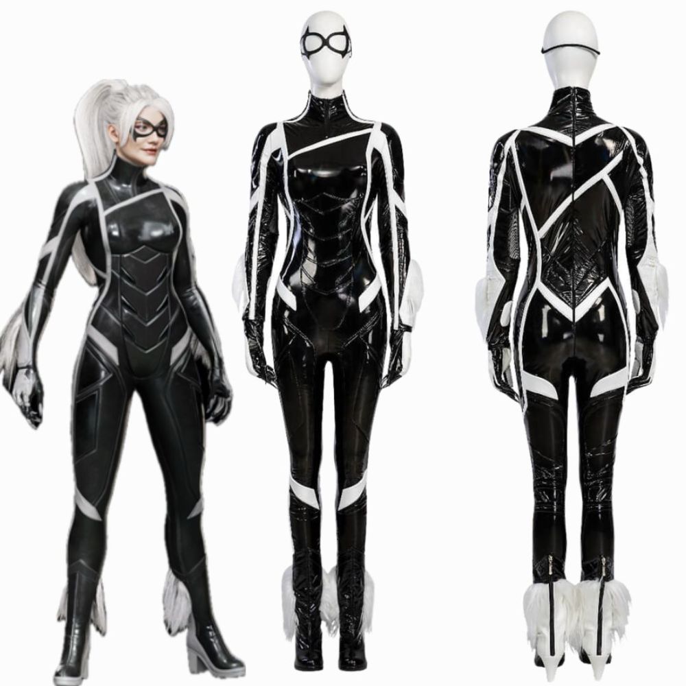 Takerlama Marvel's Spider-Man 2 PS5 Black Cat Cosplay Costume Felicia Hardy Jumpsuit Deluxe