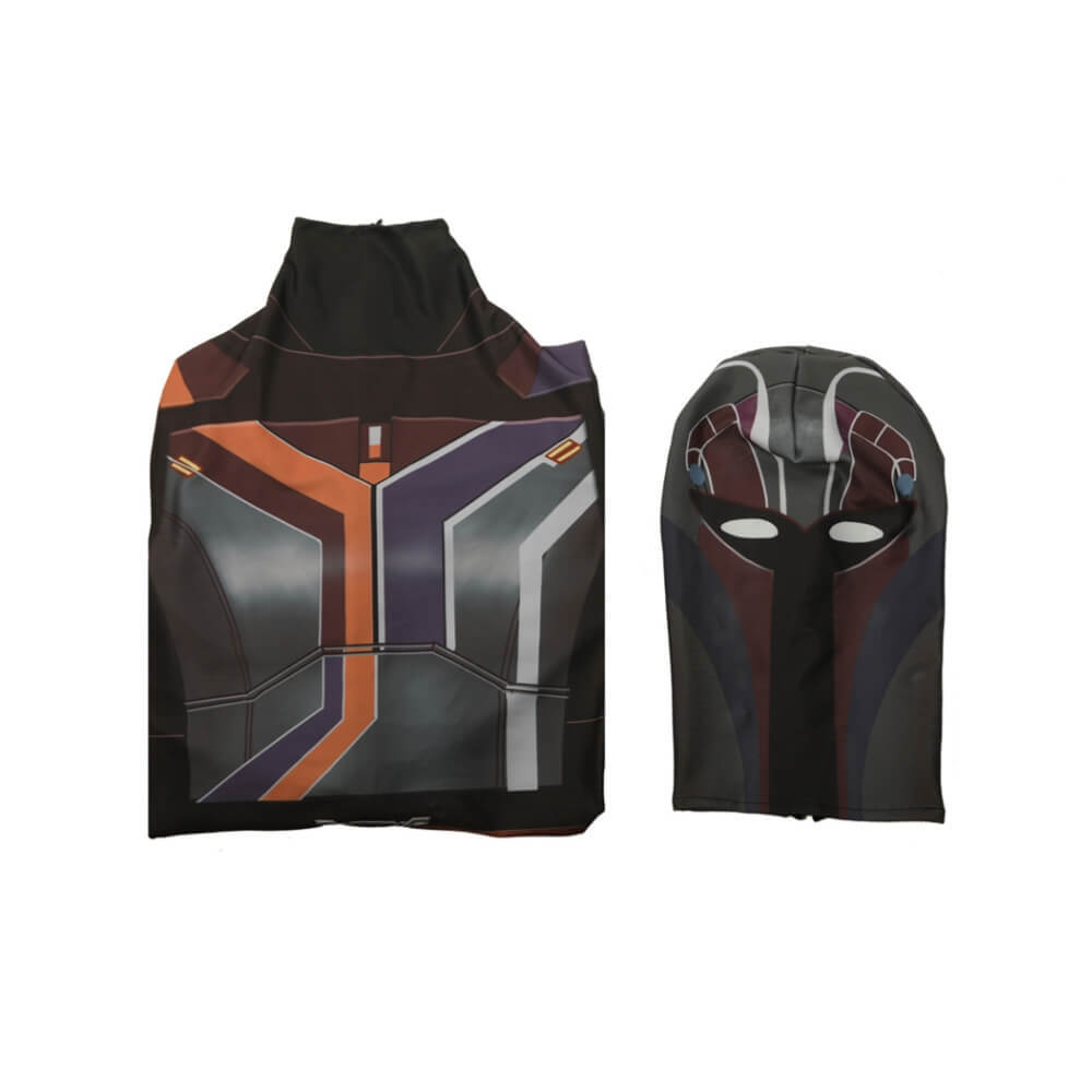 Takerlama Ahsoka Sabine Wren Cosplay Costume Star Wars  Bodysuit Mask Adults Kids