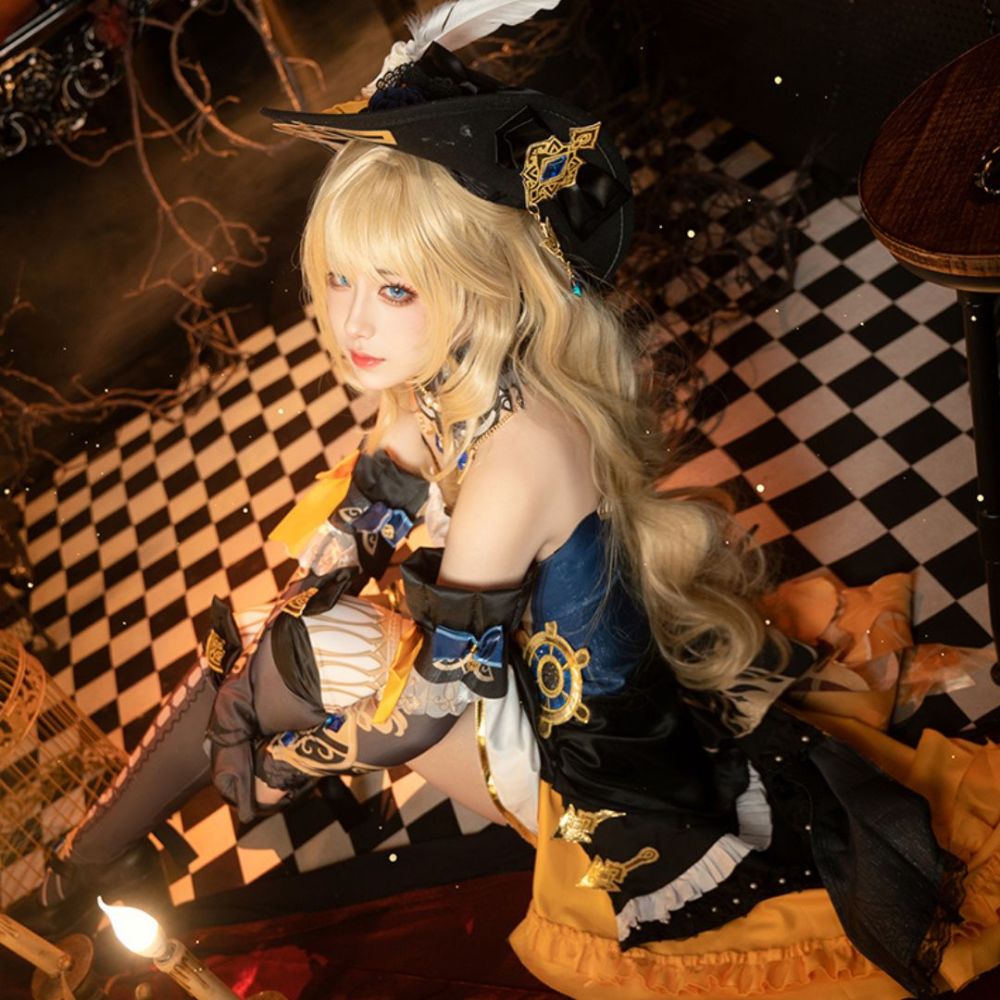 Genshin Impact Navia Cosplay Costume Deluxe Outfits Takerlama