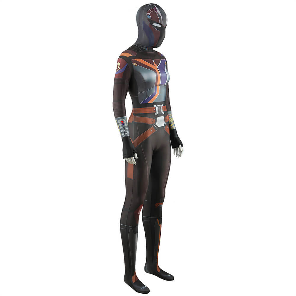 Takerlama Ahsoka Sabine Wren Cosplay Costume Star Wars  Bodysuit Mask Adults Kids