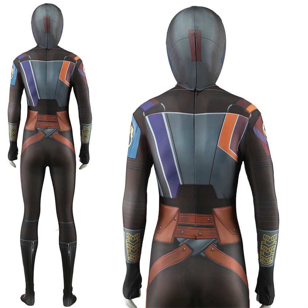Takerlama Ahsoka Sabine Wren Cosplay Costume Star Wars  Bodysuit Mask Adults Kids