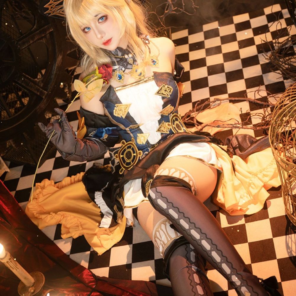 Genshin Impact Navia Cosplay Costume Deluxe Outfits Takerlama
