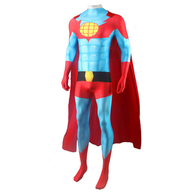 Takerlama Captain Planet Cosplay Costume Superhero Jumpsuit Cloak Adults Kids