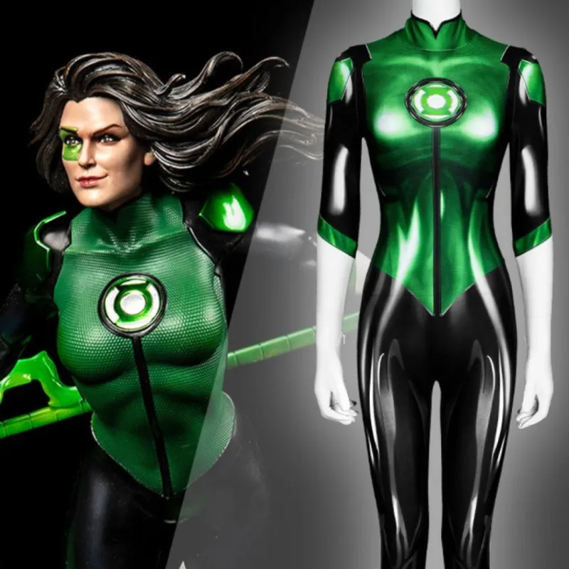 DC Green Lantern Cosplay Costume Jessica Cruz Green Bodysuit Women M L 2XL In Stock Takerlama