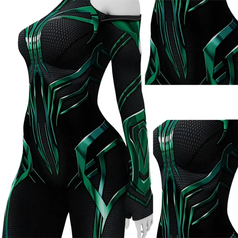 Takerlama Thor: Ragnarok Hela Cosplay Costume Goddess of Death Jumpsuit Adults Kids