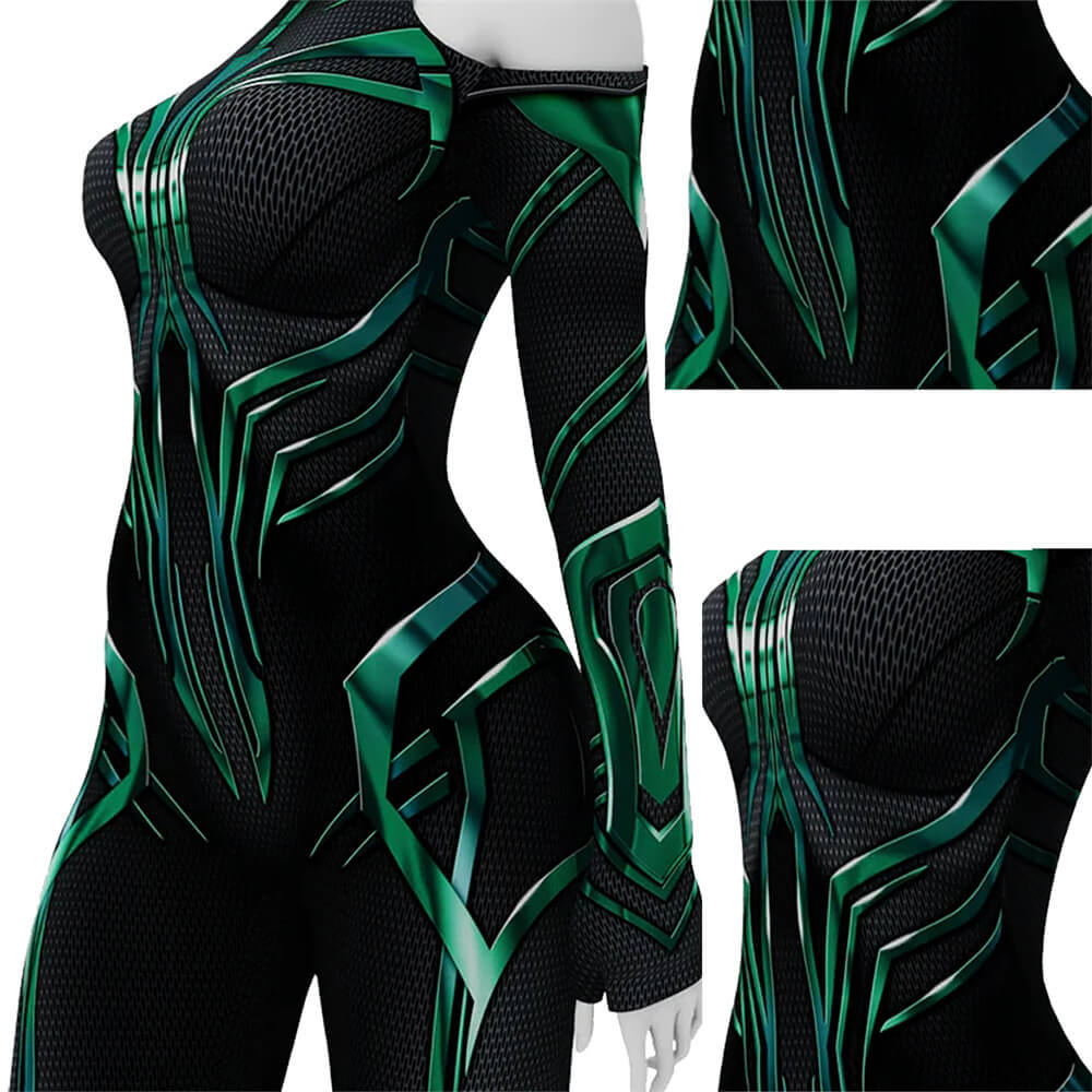 Takerlama Thor: Ragnarok Hela Cosplay Costume Goddess of Death Jumpsuit Adults Kids