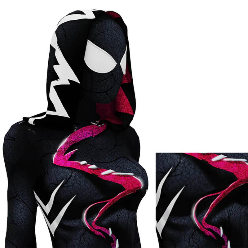 Takerlama Spider Gwen Venom Symbiote Bodysuit Cosplay Costume Adults Kids