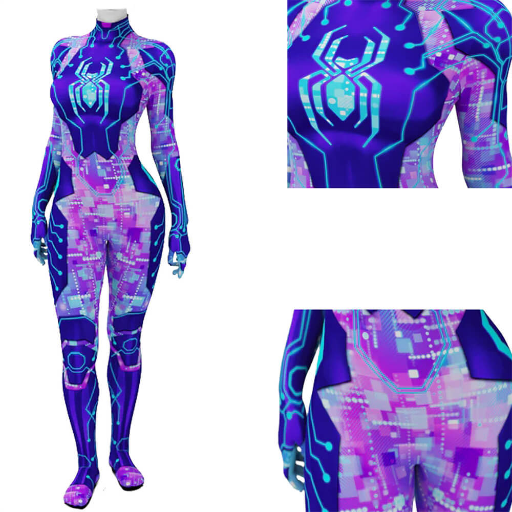 Takerlama Spider-Byte Jumpsuit Spider-Man Across the Spider-Verse Cosplay Costume Adults Kids
