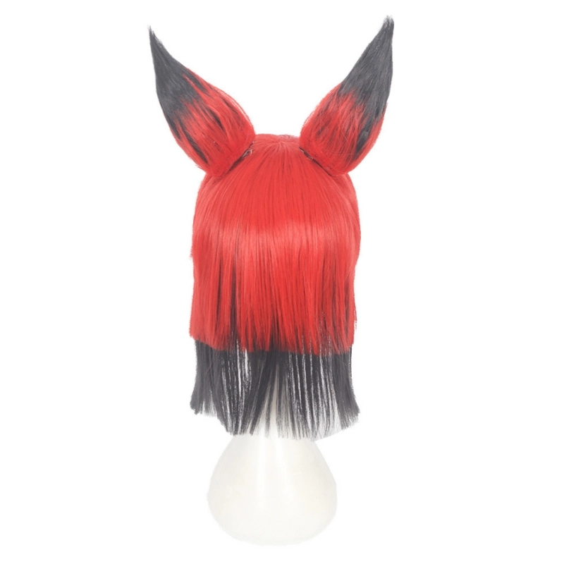 Takerlama Hazbin Hotel Alastor Cosplay Wig Red Hair Length 35cm