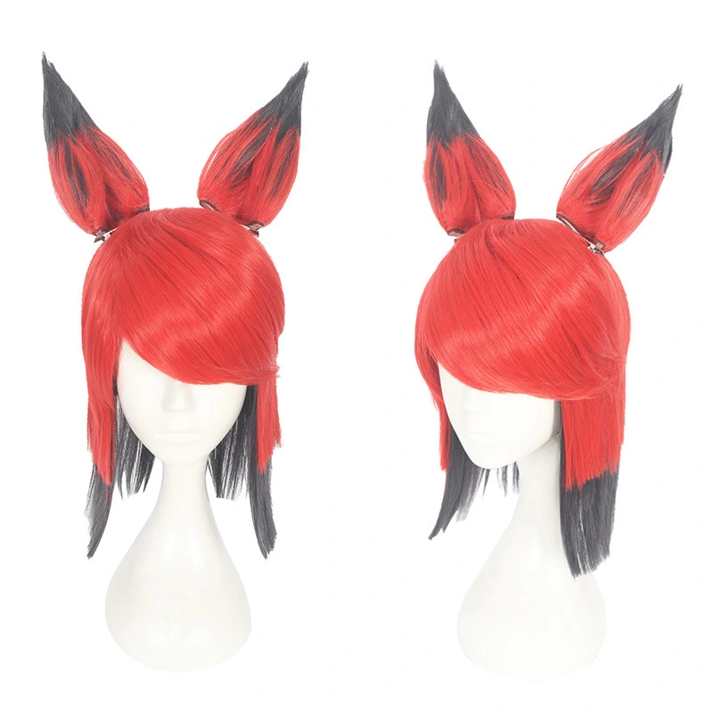 Takerlama Hazbin Hotel Alastor Cosplay Wig Red Hair Length 35cm