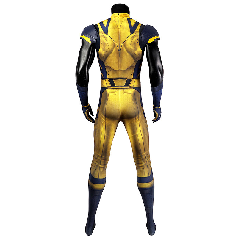 Takerlama Deadpool & Wolverine Cosplay Costume Yellow Sleeveless Bodysuit Spandex