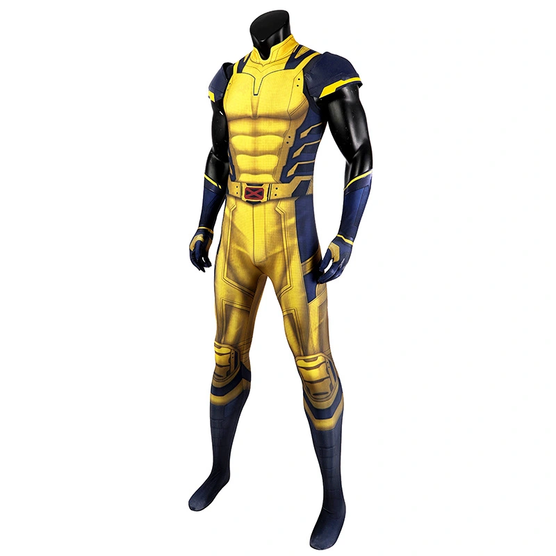 Takerlama Deadpool & Wolverine Cosplay Costume Yellow Sleeveless Bodysuit Spandex