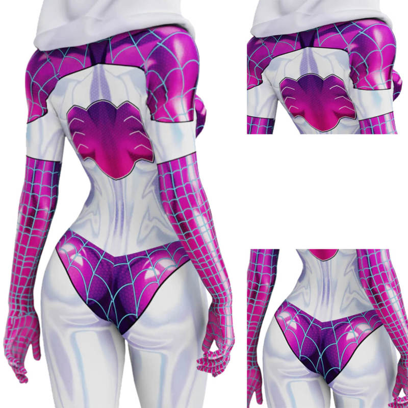 Takerlama Purple Spider Gwen Stacy Venom Symbiote Bodysuit