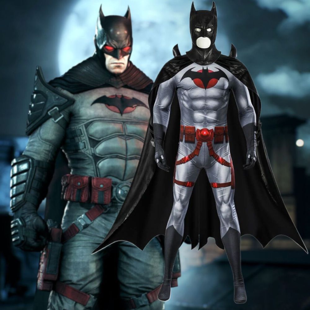 Takerlama Batman Flashpoint Costume Thomas Wayne Jumpsuit With Cowl Cloak