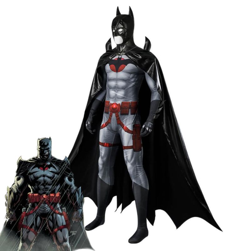 Takerlama Batman Flashpoint Costume Thomas Wayne Jumpsuit With Cowl Cloak