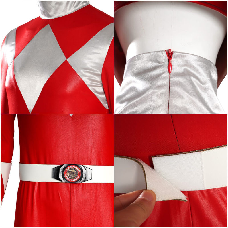 Takerlama Power Rangers Red Ranger Men's Muscle Costume Deluxe