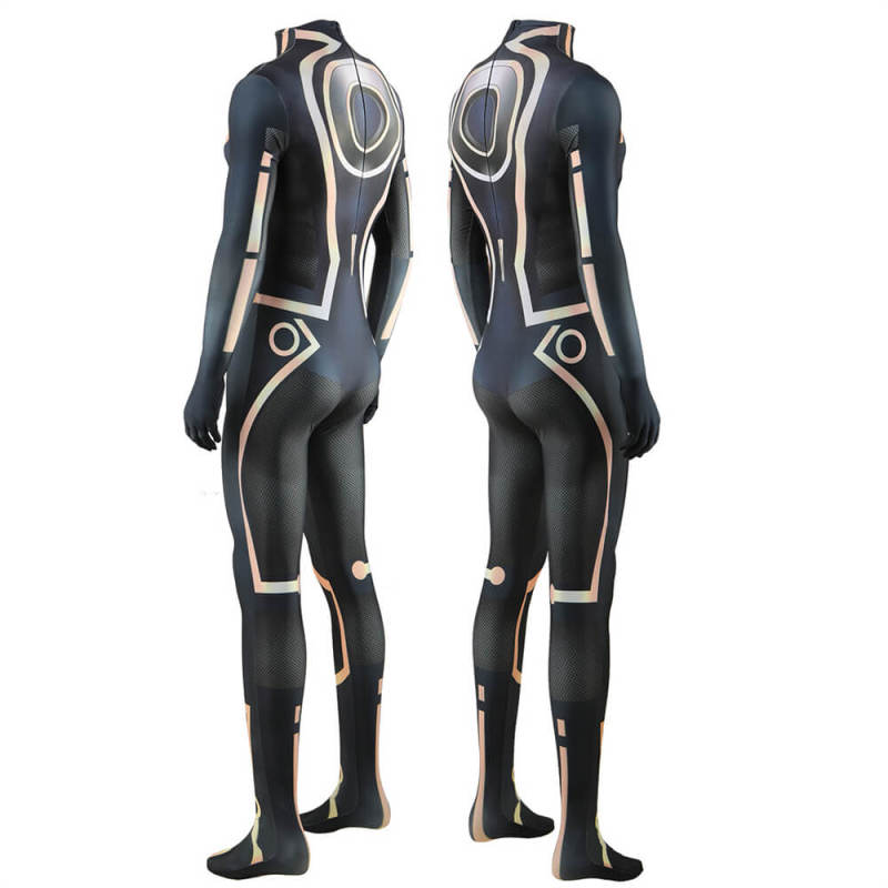 Takerlama Tron Legacy Costume Sam Flynn Cosplay Bodysuit Gold Color