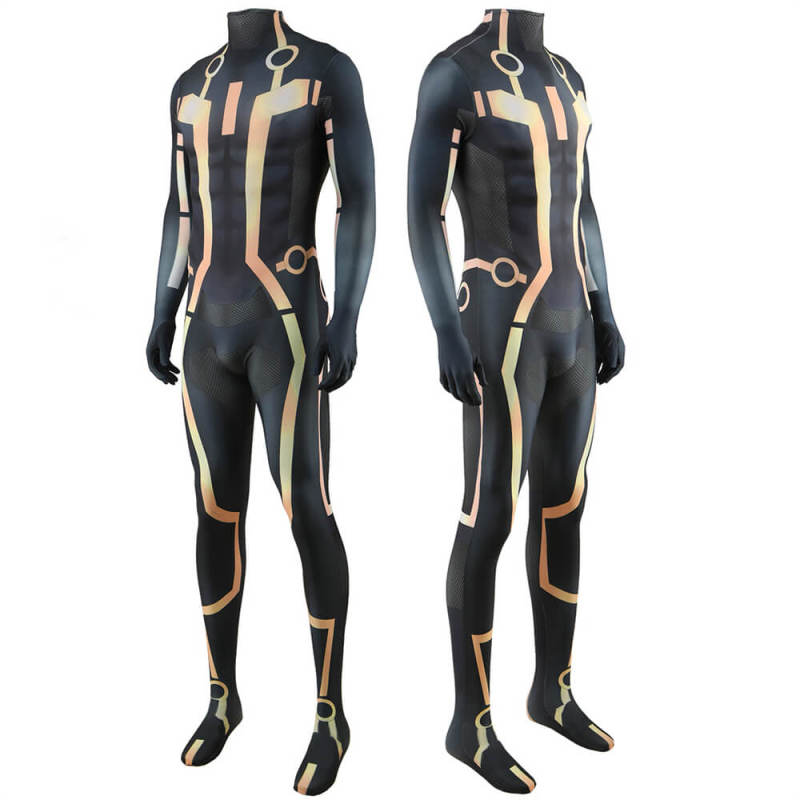 Takerlama Tron Legacy Costume Sam Flynn Cosplay Bodysuit Gold Color