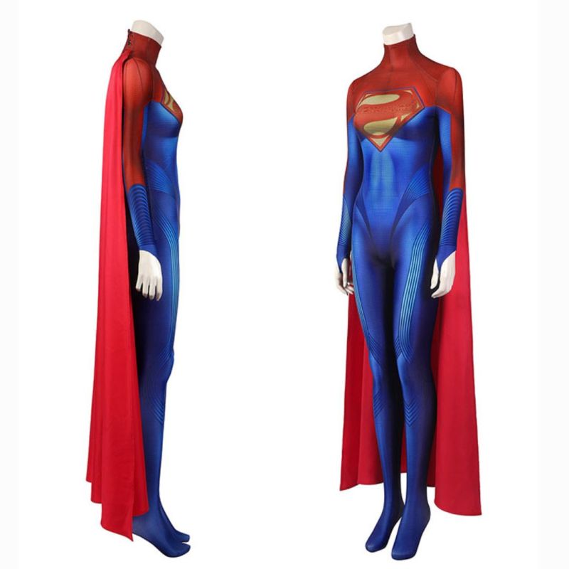 Takerlama The Flash Movie Supergirl Cosplay Costume DCEU Superheroe Jumpsuit Cloak