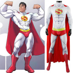 Takerlama Japanese Superman Cosplay Costume Jumpsuit Cloak Adults Kids